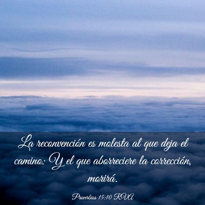 Picture 03 - Proverbios 15:10 RVA - La reconvención es molesta al que deja el - Bible Verse Picture