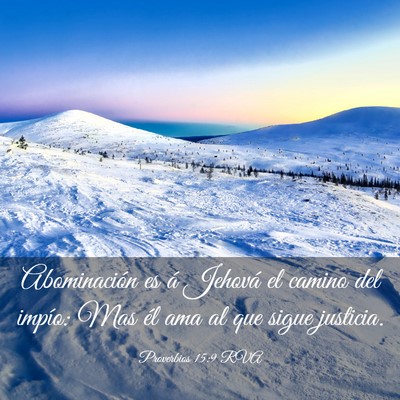 Picture 03 - Proverbios 15:9 RVA - Abominación es á Jehová el camino del impío: - Bible Verse Picture