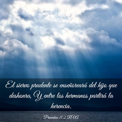 Picture 03 - Proverbios 17:2 RVA - El siervo prudente se enseñoreará del hijo que - Bible Verse Picture