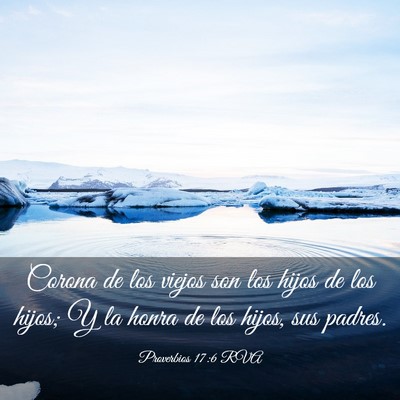 Picture 03 - Proverbios 17:6 RVA - Corona de los viejos son los hijos de los hijos; - Bible Verse Picture