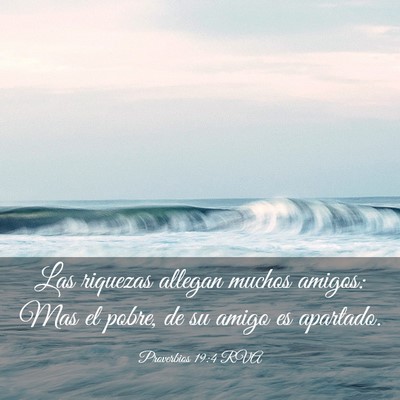 Picture 03 - Proverbios 19:4 RVA - Las riquezas allegan muchos amigos: Mas el pobre, - Bible Verse Picture