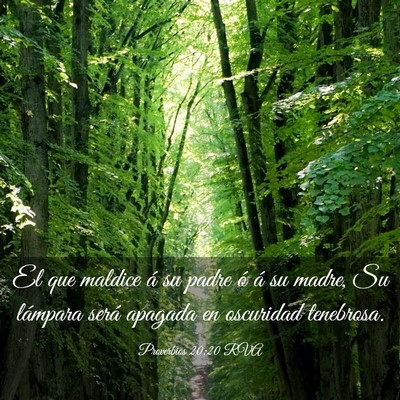 Picture 03 - Proverbios 20:20 RVA - El que maldice á su padre ó á su madre, Su - Bible Verse Picture