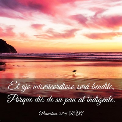 Picture 03 - Proverbios 22:9 RVA - El ojo misericordioso será bendito, Porque dió - Bible Verse Picture
