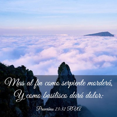 Picture 03 - Proverbios 23:32 RVA - Mas al fin como serpiente morderá, Y como - Bible Verse Picture