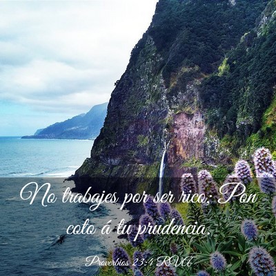 Picture 03 - Proverbios 23:4 RVA - No trabajes por ser rico; Pon coto á tu - Bible Verse Picture
