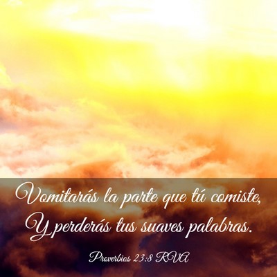 Picture 03 - Proverbios 23:8 RVA - Vomitarás la parte que tú comiste, Y perderás - Bible Verse Picture