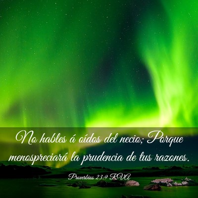 Picture 03 - Proverbios 23:9 RVA - No hables á oídos del necio; Porque - Bible Verse Picture