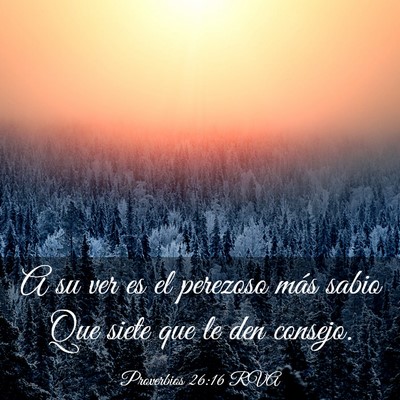 Picture 03 - Proverbios 26:16 RVA - A su ver es el perezoso más sabio Que siete que - Bible Verse Picture