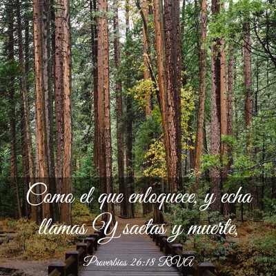 Picture 03 - Proverbios 26:18 RVA - Como el que enloquece, y echa llamas Y saetas y - Bible Verse Picture