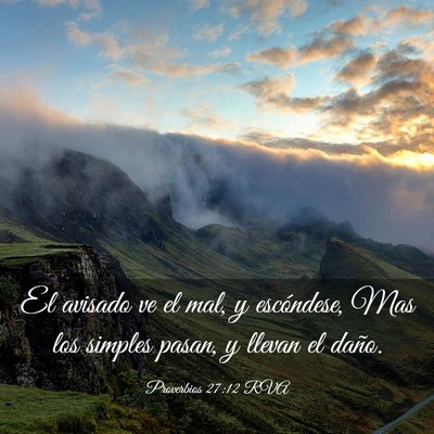 Picture 03 - Proverbios 27:12 RVA - El avisado ve el mal, y escóndese, Mas los - Bible Verse Picture