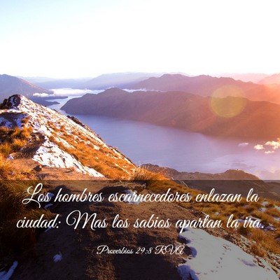 Picture 03 - Proverbios 29:8 RVA - Los hombres escarnecedores enlazan la ciudad: Mas - Bible Verse Picture