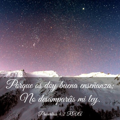 Picture 03 - Proverbios 4:2 RVA - Porque os doy buena enseñanza; No desamparéis - Bible Verse Picture