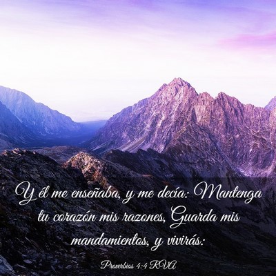 Picture 03 - Proverbios 4:4 RVA - Y él me enseñaba, y me decía: Mantenga tu - Bible Verse Picture