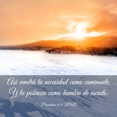 Picture 03 - Proverbios 6:11 RVA - Así vendrá tu necesidad como caminante, Y tu - Bible Verse Picture