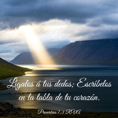 Picture 03 - Proverbios 7:3 RVA - Lígalos á tus dedos; Escríbelos en la tabla de - Bible Verse Picture