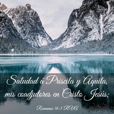 Picture 03 - Romanos 16:3 RVA - Saludad á Priscila y Aquila, mis coadjutores en - Bible Verse Picture