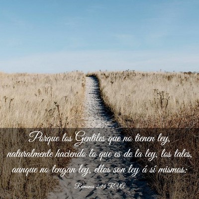 Picture 03 - Romanos 2:14 RVA - Porque los Gentiles que no tienen ley, - Bible Verse Picture