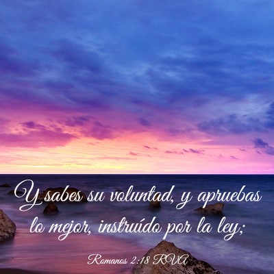 Picture 03 - Romanos 2:18 RVA - Y sabes su voluntad, y apruebas lo mejor, - Bible Verse Picture