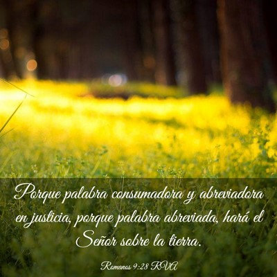 Picture 03 - Romanos 9:28 RVA - Porque palabra consumadora y abreviadora en - Bible Verse Picture