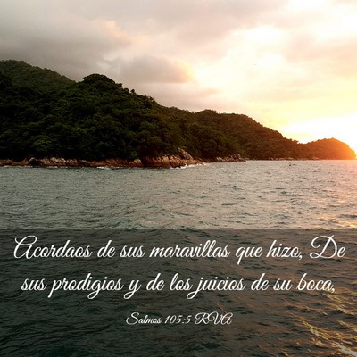 Picture 03 - Salmos 105:5 RVA - Acordaos de sus maravillas que hizo, De sus - Bible Verse Picture