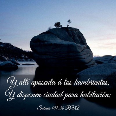 Picture 03 - Salmos 107:36 RVA - Y allí aposenta á los hambrientos, Y disponen - Bible Verse Picture