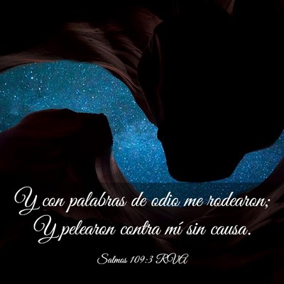 Picture 03 - Salmos 109:3 RVA - Y con palabras de odio me rodearon; Y pelearon - Bible Verse Picture