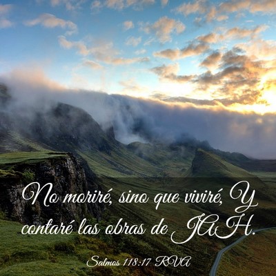 Picture 03 - Salmos 118:17 RVA - No moriré, sino que viviré, Y contaré las - Bible Verse Picture