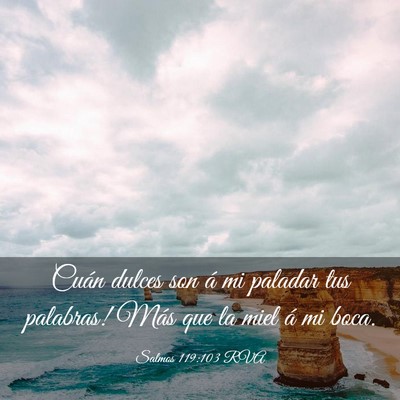 Picture 03 - Salmos 119:103 RVA - Cuán dulces son á mi paladar tus palabras! Más - Bible Verse Picture