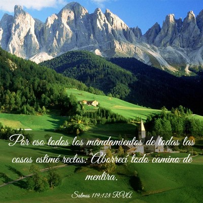 Picture 03 - Salmos 119:128 RVA - Por eso todos los mandamientos de todas las cosas - Bible Verse Picture