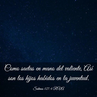 Picture 03 - Salmos 127:4 RVA - Como saetas en mano del valiente, Así son los - Bible Verse Picture