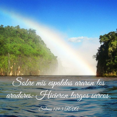 Picture 03 - Salmos 129:3 RVA - Sobre mis espaldas araron los aradores: Hicieron - Bible Verse Picture