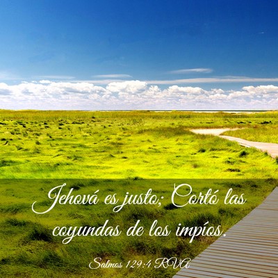 Picture 03 - Salmos 129:4 RVA - Jehová es justo; Cortó las coyundas de los - Bible Verse Picture