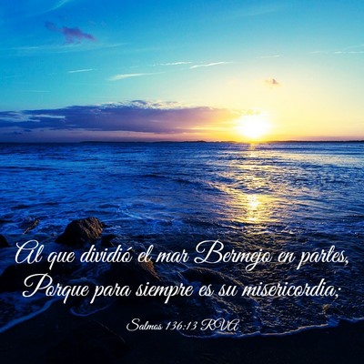 Picture 03 - Salmos 136:13 RVA - Al que dividió el mar Bermejo en partes, Porque - Bible Verse Picture