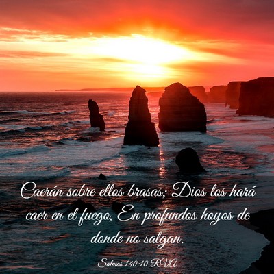 Picture 03 - Salmos 140:10 RVA - Caerán sobre ellos brasas; Dios los hará caer - Bible Verse Picture