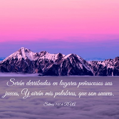 Picture 03 - Salmos 141:6 RVA - Serán derribados en lugares peñascosos sus - Bible Verse Picture