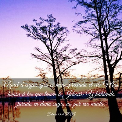 Picture 03 - Salmos 15:4 RVA - Aquel á cuyos ojos es menospreciado el vil; Mas - Bible Verse Picture