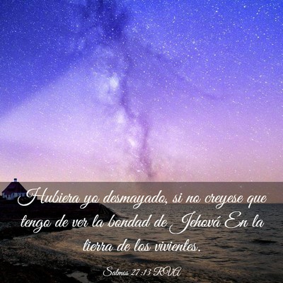 Picture 03 - Salmos 27:13 RVA - Hubiera yo desmayado, si no creyese que tengo de - Bible Verse Picture