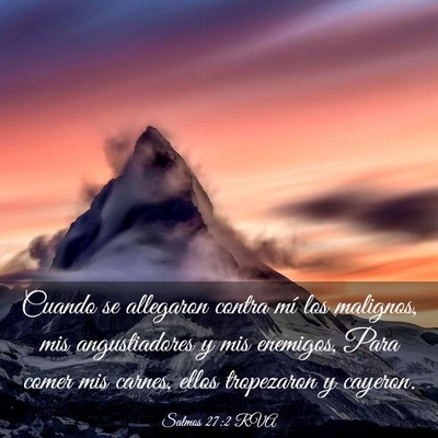 Picture 03 - Salmos 27:2 RVA - Cuando se allegaron contra mí los malignos, mis - Bible Verse Picture