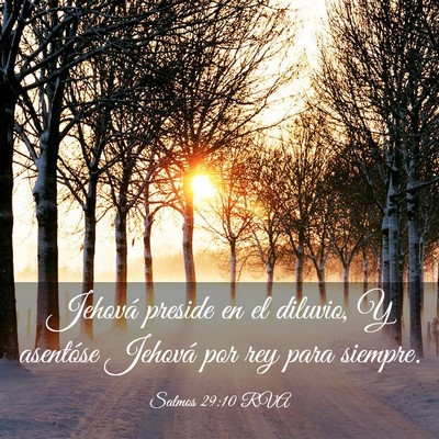 Picture 03 - Salmos 29:10 RVA - Jehová preside en el diluvio, Y asentóse - Bible Verse Picture