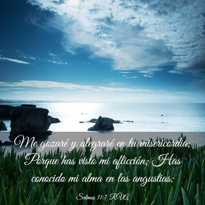 Picture 03 - Salmos 31:7 RVA - Me gozaré y alegraré en tu misericordia; Porque - Bible Verse Picture