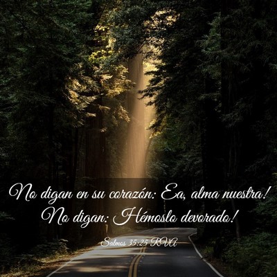 Picture 03 - Salmos 35:25 RVA - No digan en su corazón: ­Ea, alma nuestra! No - Bible Verse Picture