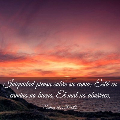 Picture 03 - Salmos 36:4 RVA - Iniquidad piensa sobre su cama; Está en camino - Bible Verse Picture