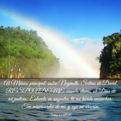 Picture 03 - Salmos 4:1 RVA - Al Músico principal: sobre Neginoth: Salmo de - Bible Verse Picture