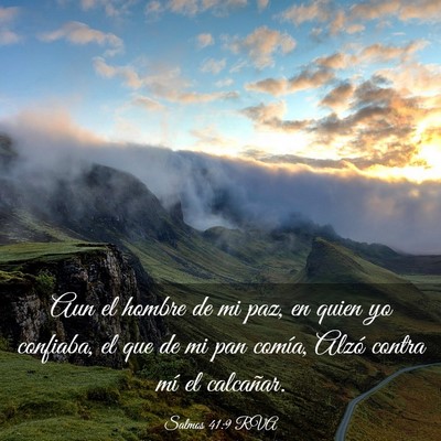 Picture 03 - Salmos 41:9 RVA - Aun el hombre de mi paz, en quien yo confiaba, el - Bible Verse Picture