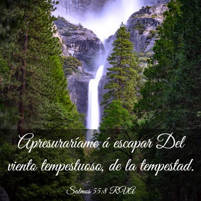 Picture 03 - Salmos 55:8 RVA - Apresuraríame á escapar Del viento tempestuoso, - Bible Verse Picture