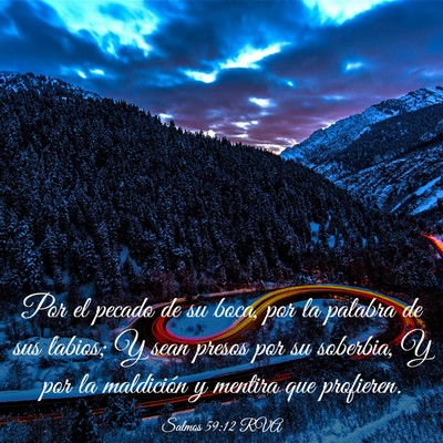 Picture 03 - Salmos 59:12 RVA - Por el pecado de su boca, por la palabra de sus - Bible Verse Picture
