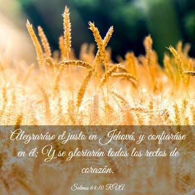 Picture 03 - Salmos 64:10 RVA - Alegraráse el justo en Jehová, y confiaráse en - Bible Verse Picture