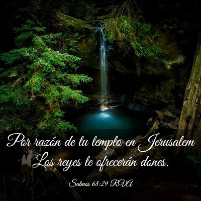 Picture 03 - Salmos 68:29 RVA - Por razón de tu templo en Jerusalem Los reyes te - Bible Verse Picture