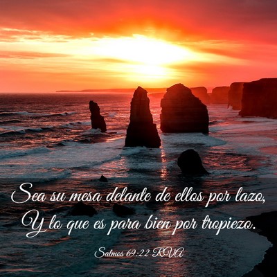 Picture 03 - Salmos 69:22 RVA - Sea su mesa delante de ellos por lazo, Y lo que - Bible Verse Picture
