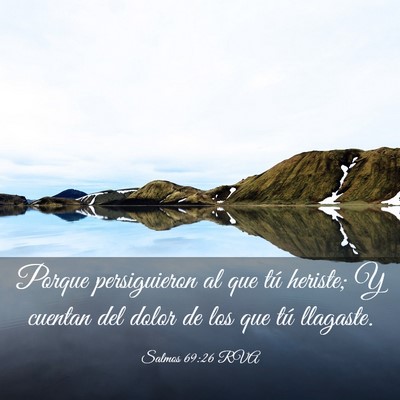 Picture 03 - Salmos 69:26 RVA - Porque persiguieron al que tú heriste; Y cuentan - Bible Verse Picture